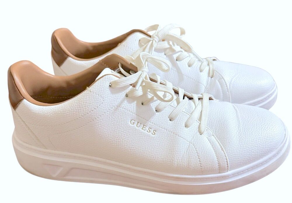 Guess Caldy White Low Top Sneakers Mens 13 Athletic Sport Court Shoes Minimalist